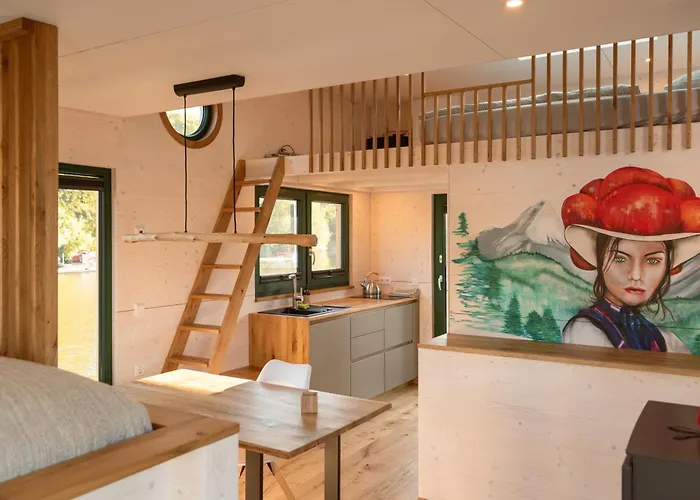 Tiny Hausboot Schwarzwald Maidle Mit Dachterrasse Und Kamin *